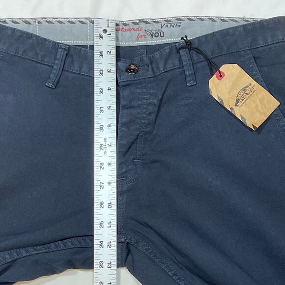 Vans Off the Wall Chino Pants 32x30 Navy Blue Modern Fit Mid Rise New - Picture 8 of 10